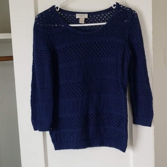 LOFT Sweaters - Loft size S loose knit blue sweater. (G19)